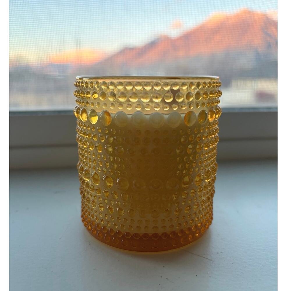 Place & Time Vanilla Bean Cake 4.9oz Scented Candle Hobnail Textured Glass Jar - Picture 3 of 4